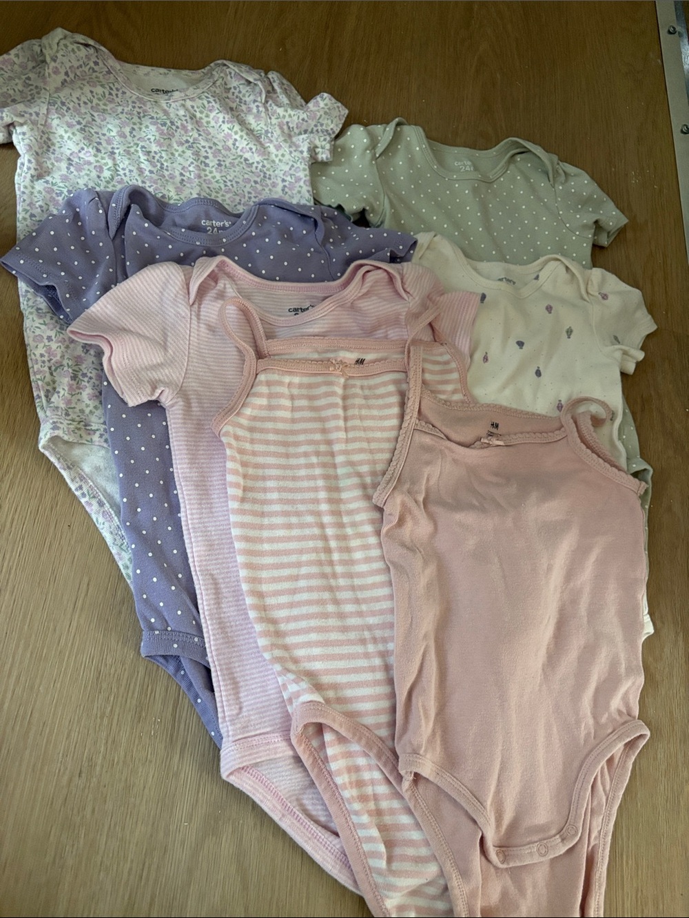 Carter's White Baby Onesie with Pink, Purple & Green Hot Air Balloon Print